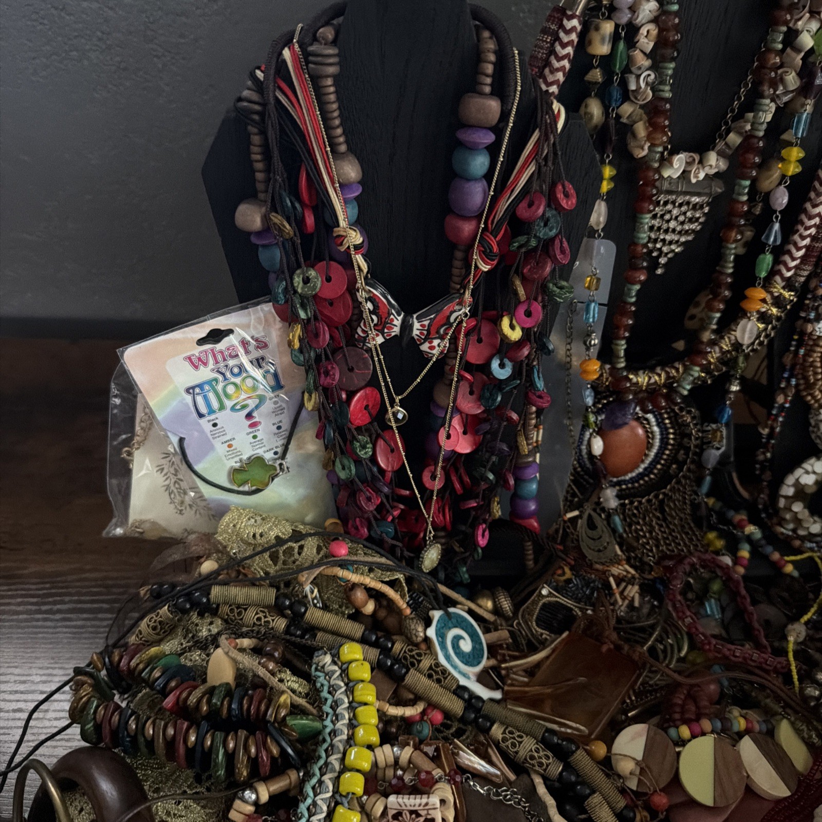 5+ lbs Bulk Jewelry Necklace Bracelet Earrings Pendants Etc-all Wearable Boho J9