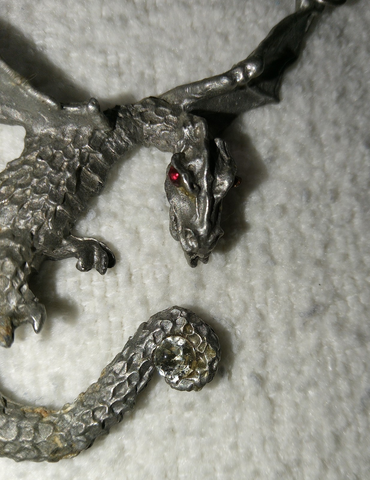 Vintage DRAGON Pendant Necklace – 13-1/2″ – Marked 2-1/2″ x 2-1/2″