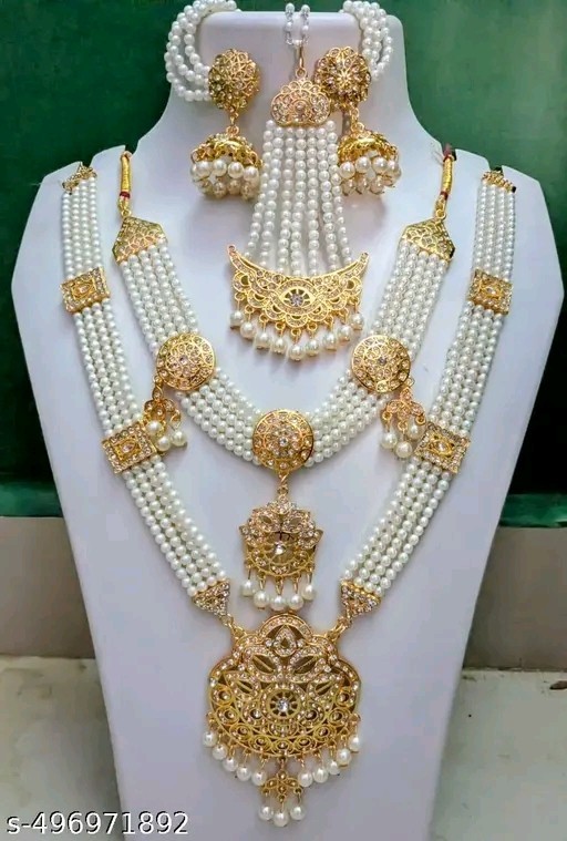 INDIAN PAKISTANI BOLLYWOOD GOLD PLATED JEWELRY NECKLACE SETS FULL JEWELLERY SET