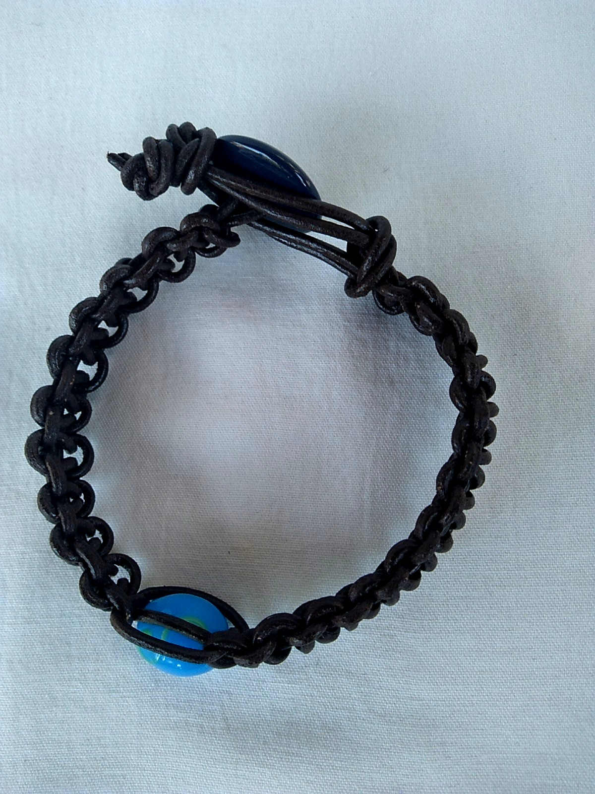 Bracelet or Anklet Macrame Leather 9″ Boho Jewelry USA Seller New