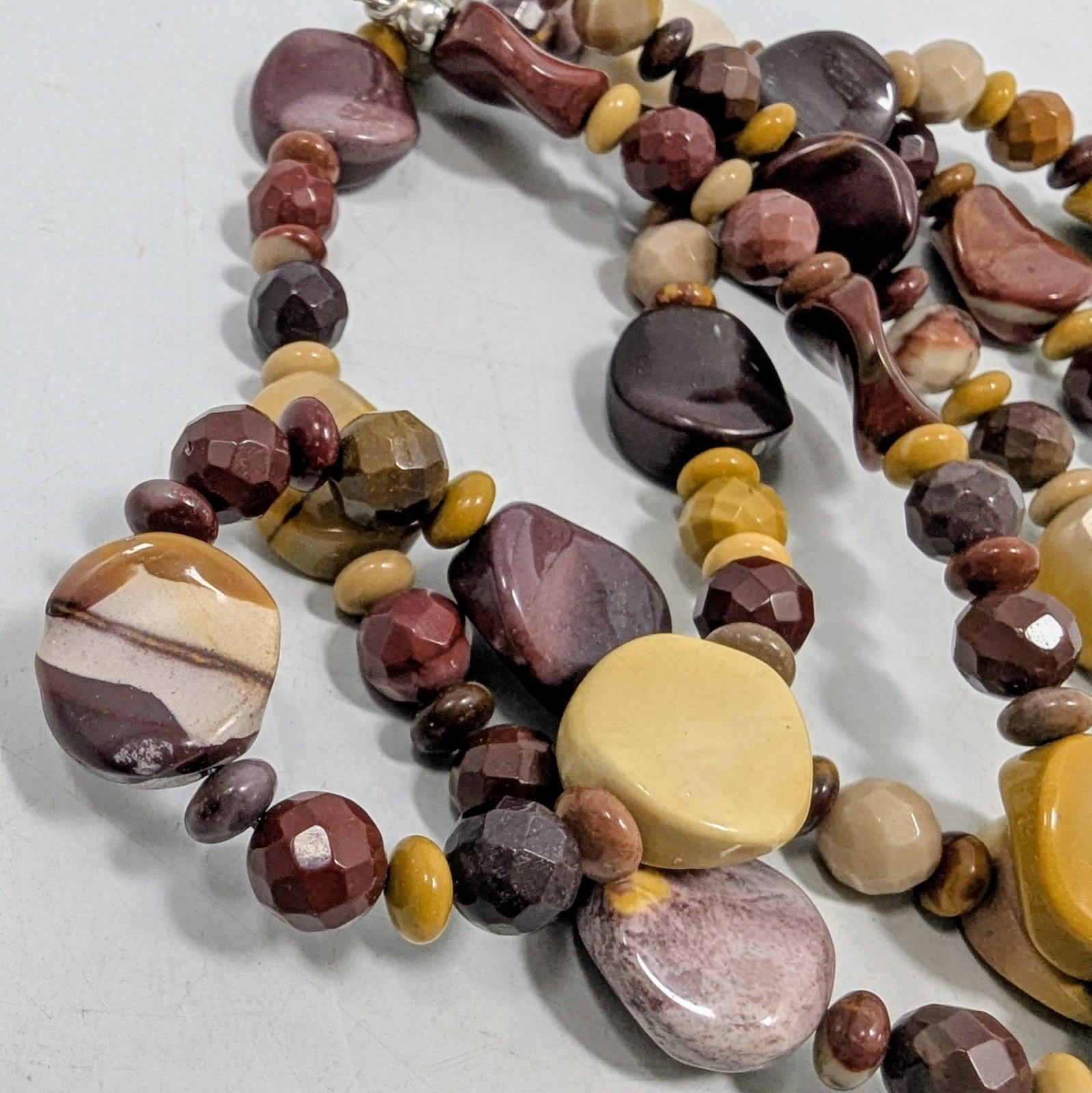 Mine Finds By Jay King Multi Gemstone Agate Jasper Sterling Silver Necklace 36″
