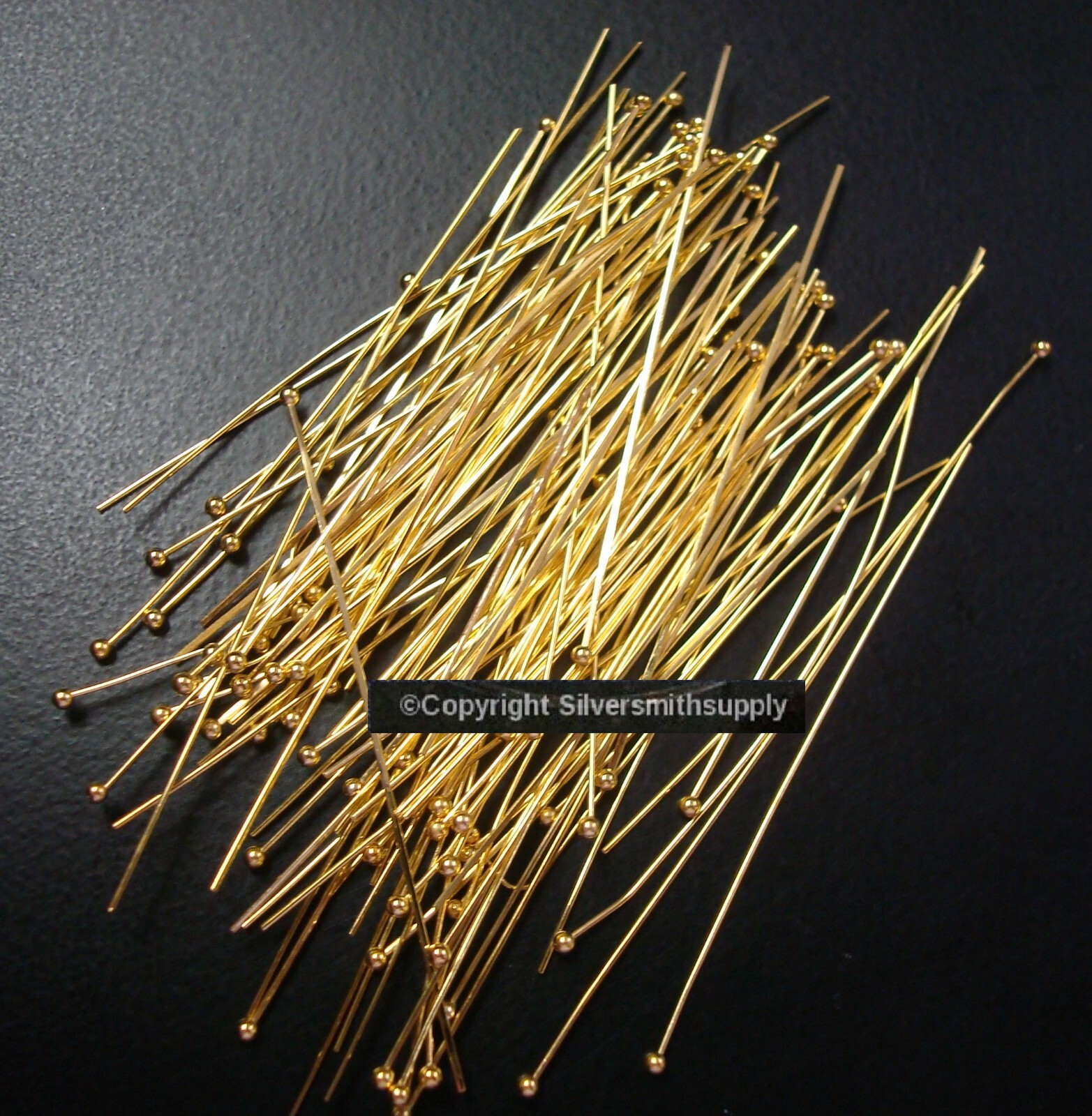 100 Gold plated ball head pins create dangle earrings charms fringe 2 in FPS076B