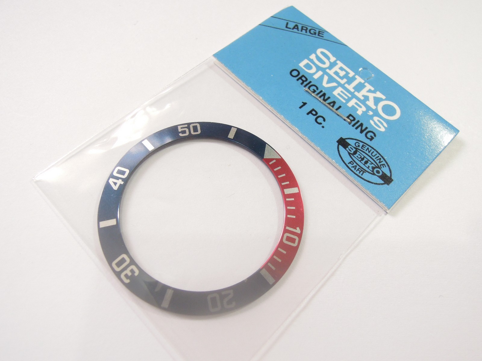 NEW BLUE/RED PEPSI BEZEL INSERT LARGE DIVERS SKX031-032 10BAR (7S26-0040) WATCH