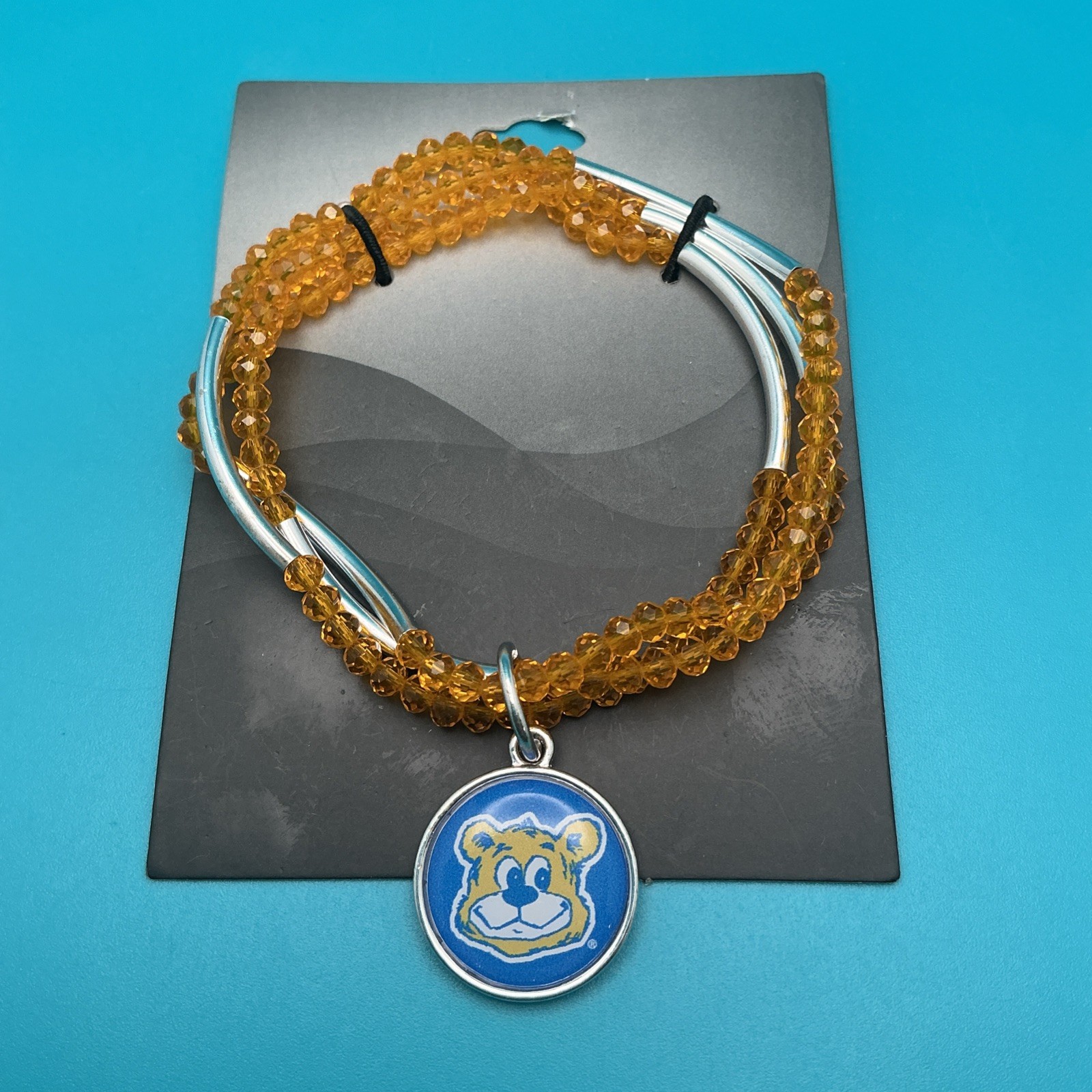 Vtg. Lake Forest College Multi Strand Bangle Boomer the Bear, Chloe Collection