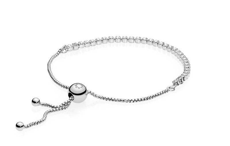 Pandora Sparkling Slider Tennis Bracelet – 599375C01-2 – 8 1/4″ New With Defects