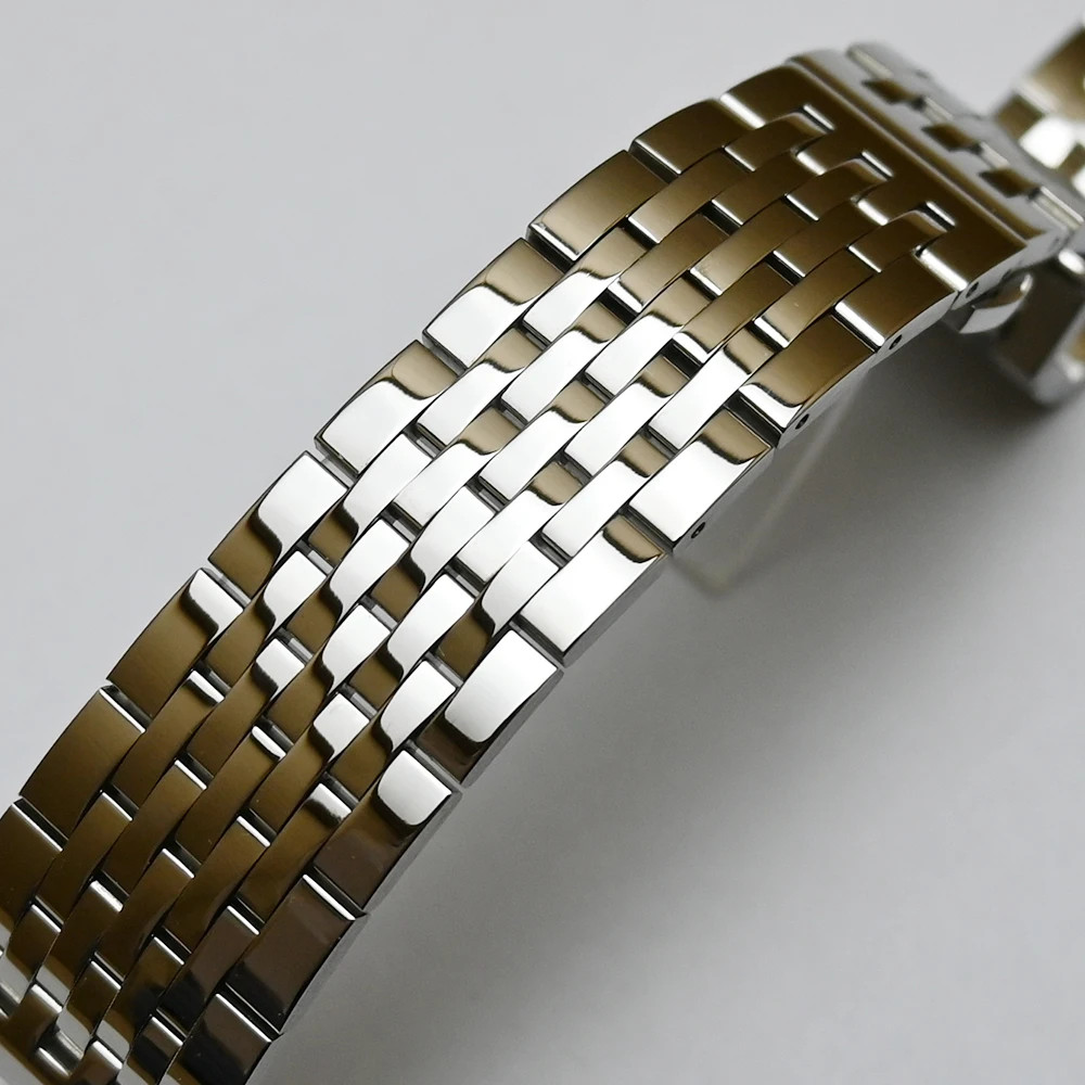 Stainless Steel Watch Band Polished Metal Set 18mm 19mm 20mm 21mm 22mm 23mm 24mm