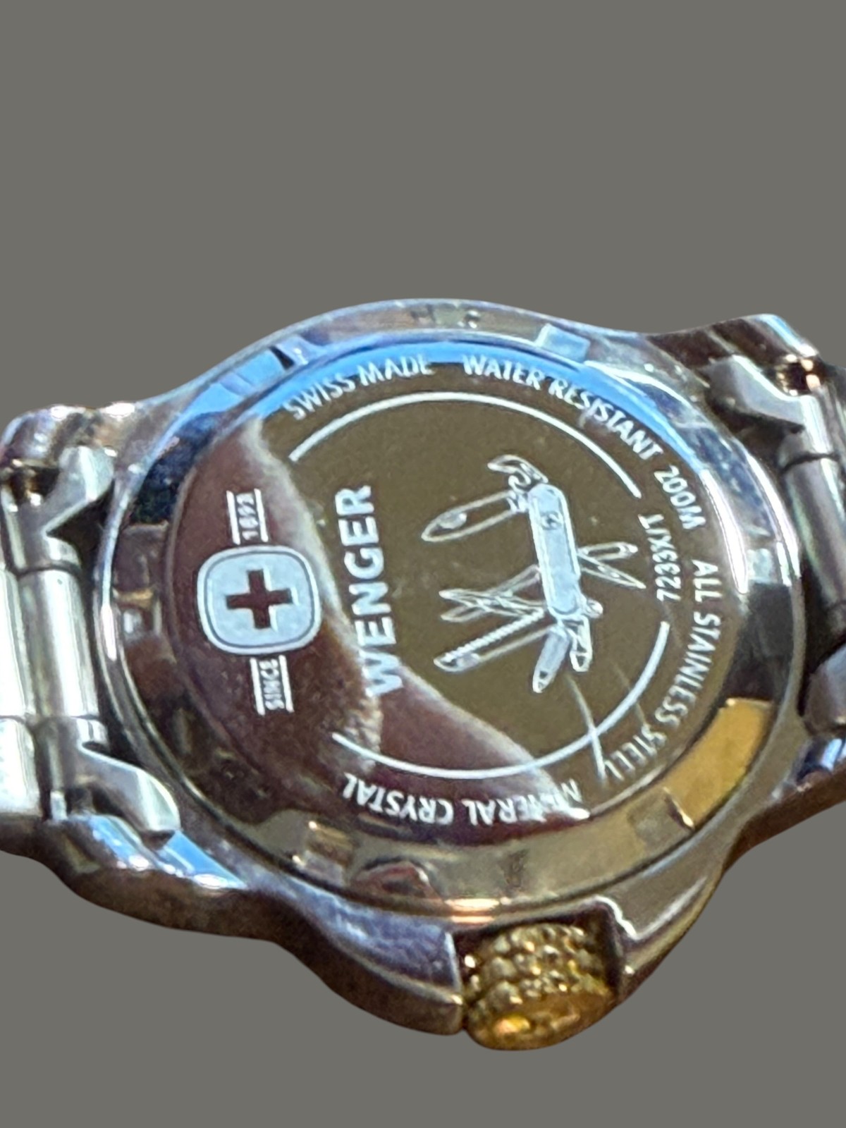 Wenger Men’s Diver Watch 7233X/T Two-Tone Blue Bezel Date 200M Swiss Made