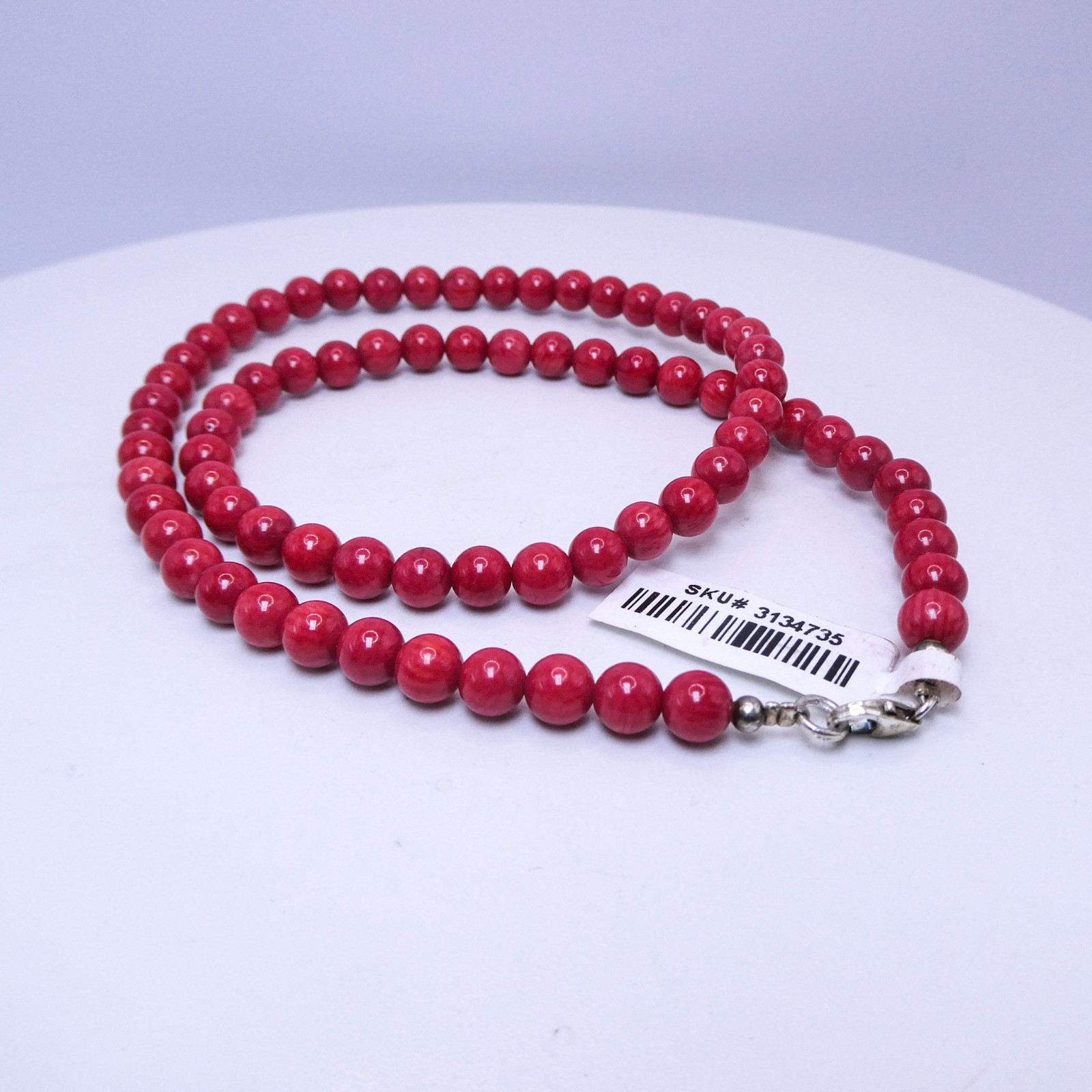 New Red Coral Stackable Beaded 18″ Necklace