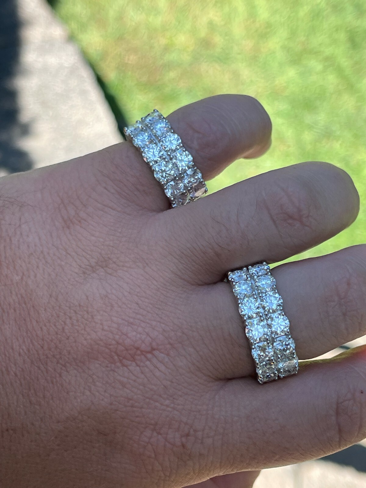 Real 925 Silver Hip Hop Iced Tennis 10mm Moissanite Ring – Passes Tester