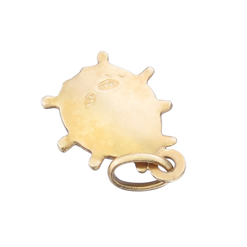 May Beetle Enamel Pendant 750 Yellow Gold Italy