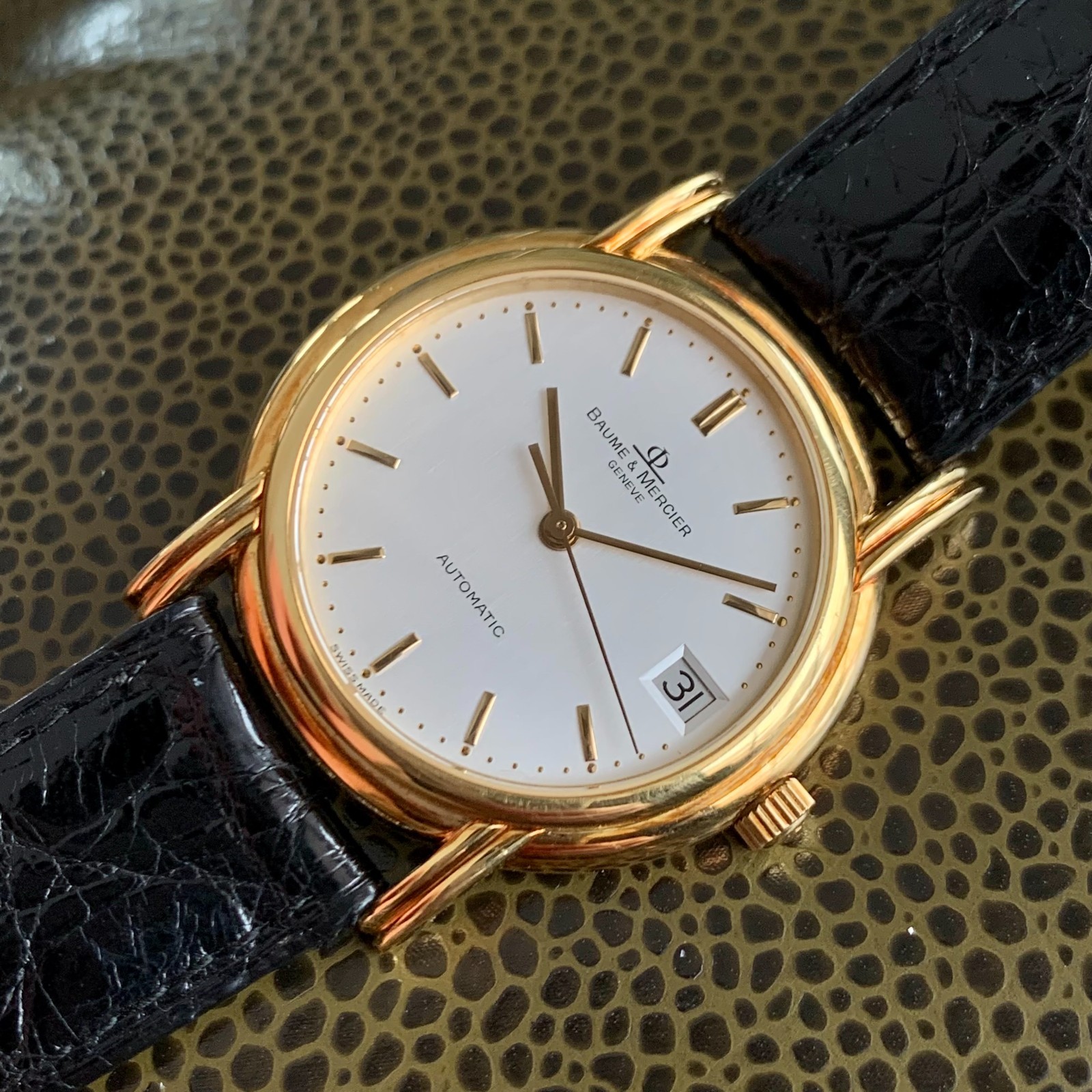 Baume & Mercier 18K Solid Gold Fancy Lugs Automatic Ref. 35600 – Wristwatch