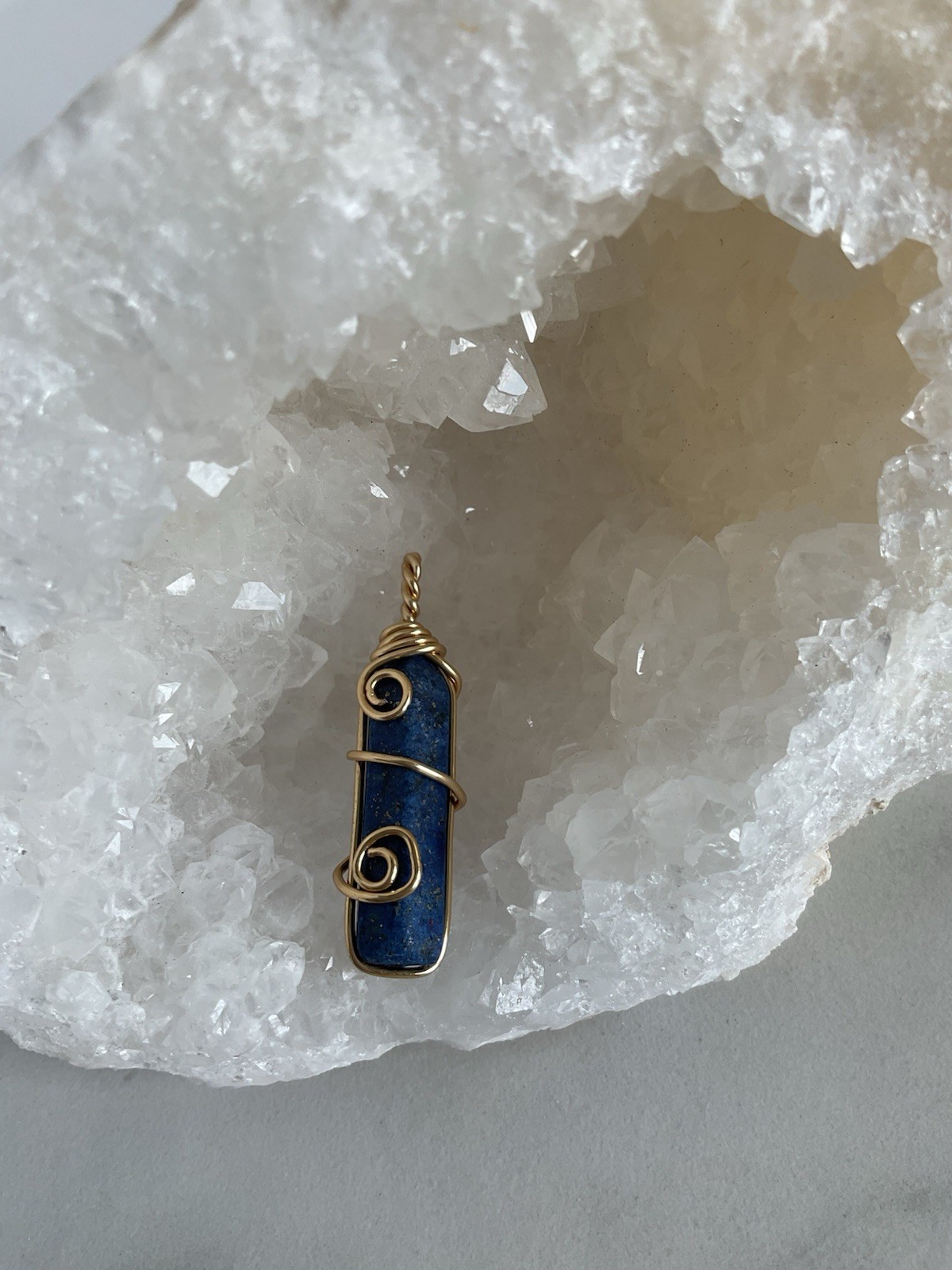 Wire Wrapped Crystal Pendant