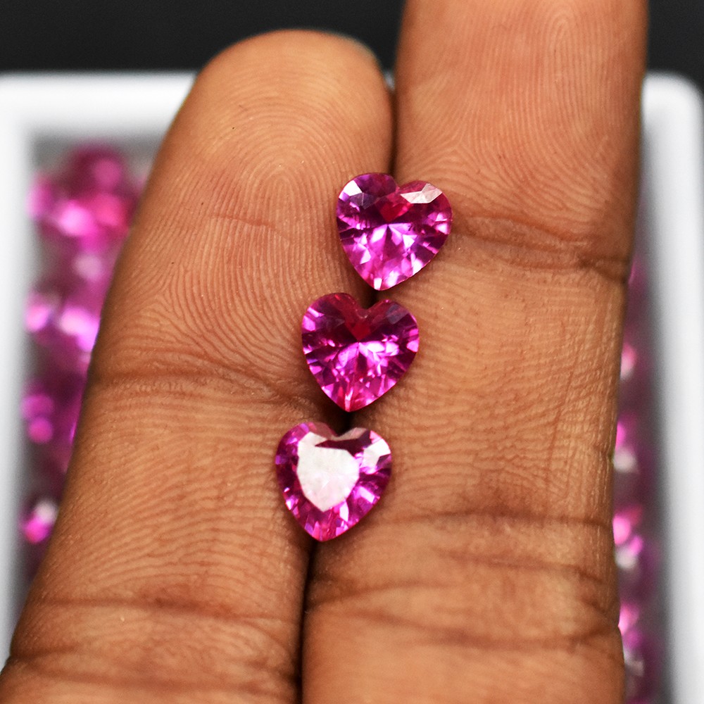 Natural Pink Sapphire Heart Cut 12.00 Ct Pcs 6×6 mm Lot CERTIFIED Gems For Gift