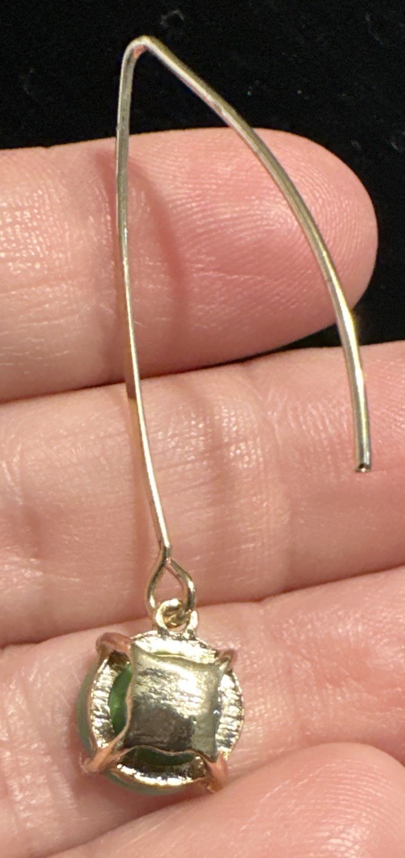 Crystal Goldtone Dangle Drop Hook Earrings In Aqua Color Absolutely Gorgeous