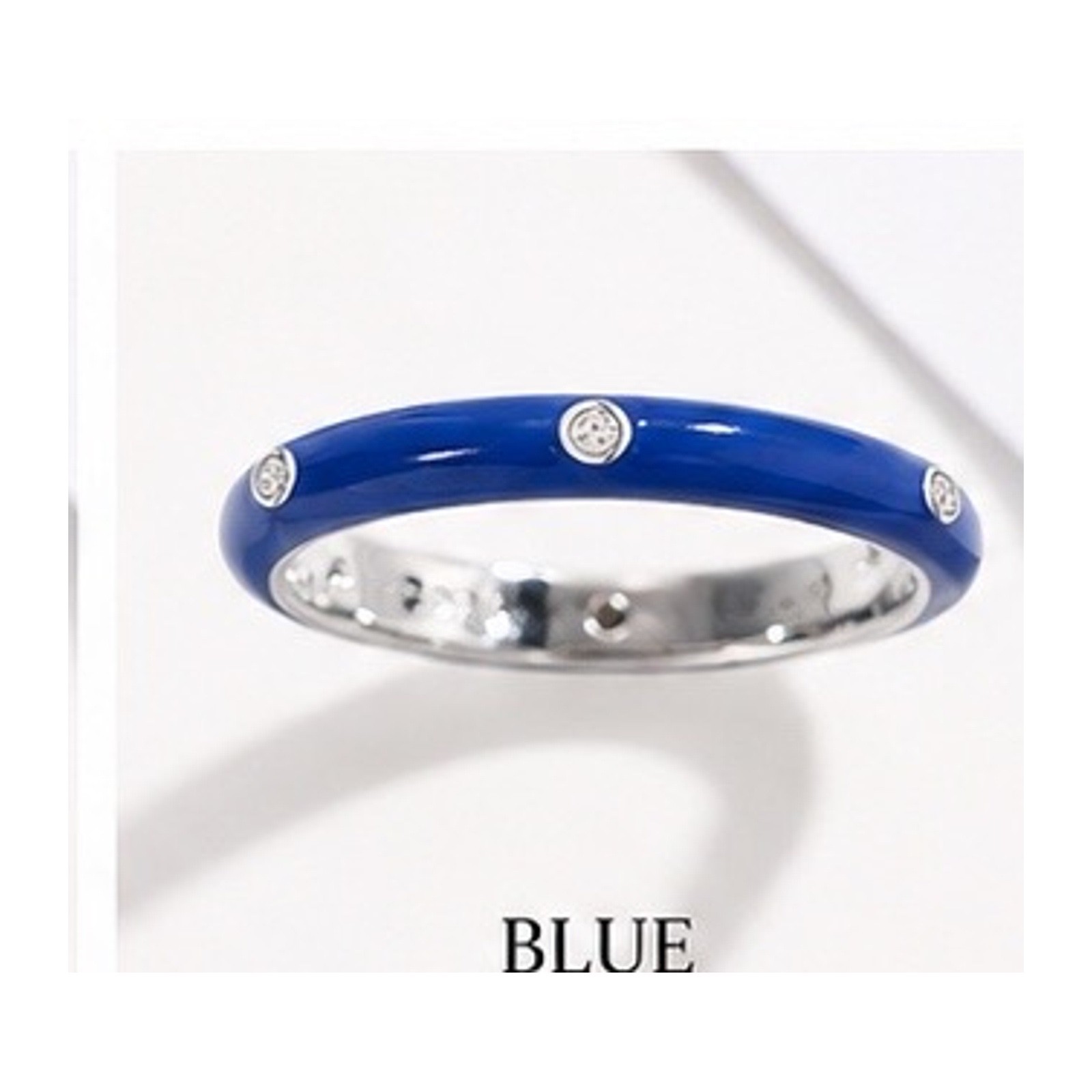Stackable Enamel Ring with Stone Colorful Womens Fashion Ring Teens Gift Color