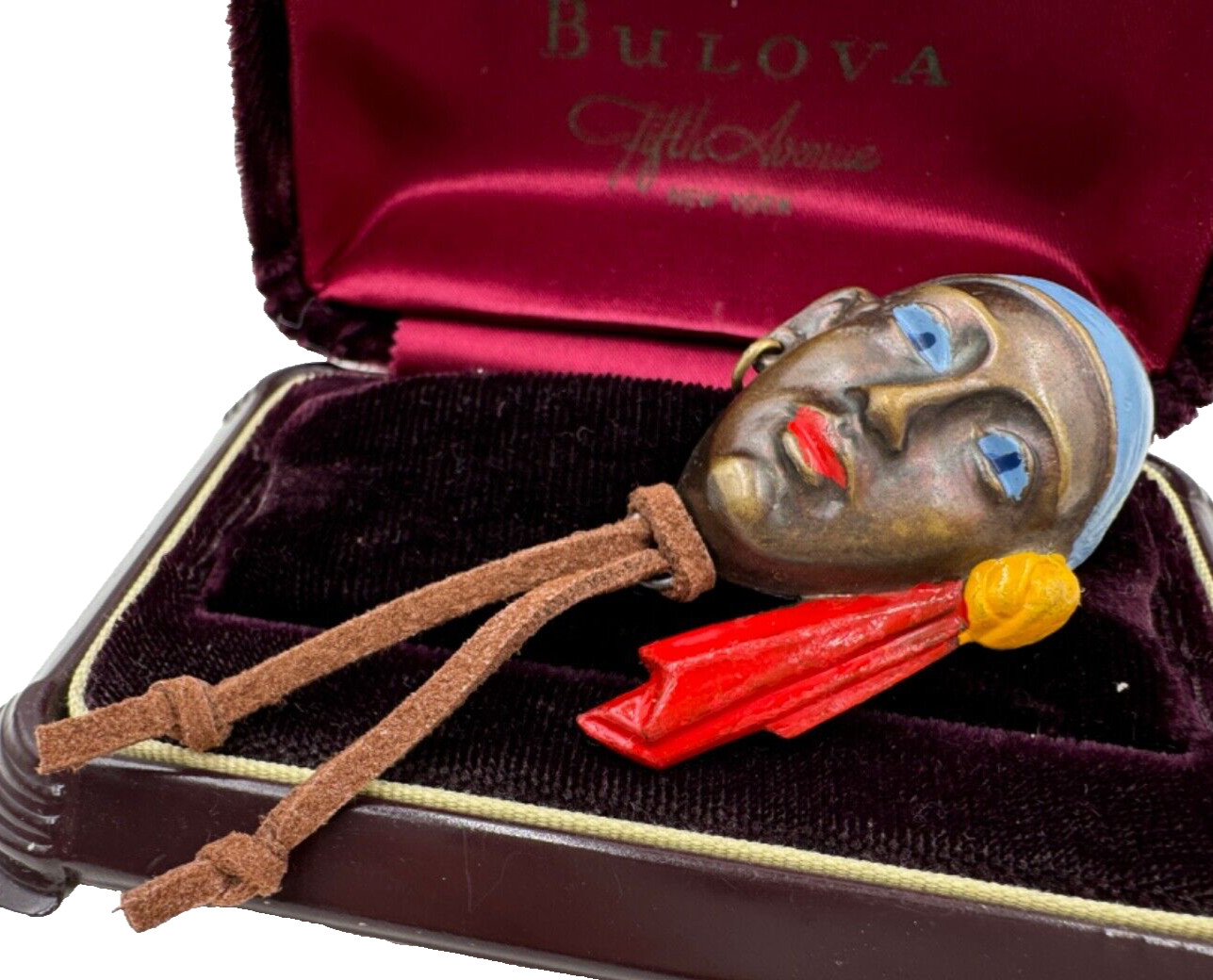 SUPER RARE PIRATE FIGURAL ANTIQUE OLD VINTAGE COLORFUL ENAMEL BROOCH PERFECT CND
