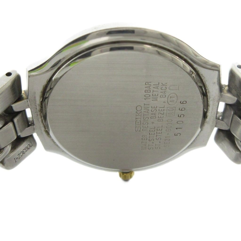 SEIKO 5E31 6010 DOLCE wristwatch quartz watch logo silver color GY18 MQ