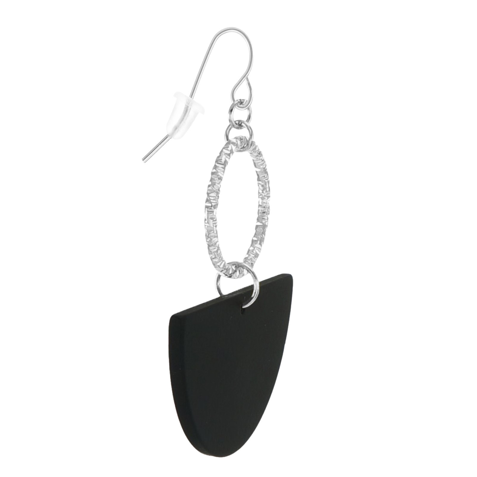 Gold or Silver & Black Acrylic Boho Statement Earrings Hypoallergenic Ear Wires