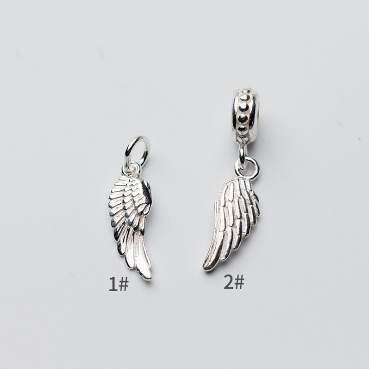 Solid 925 Sterling Silver ANGEL WING CHARM Memorial Heaven PENDANT BRACELET DIY
