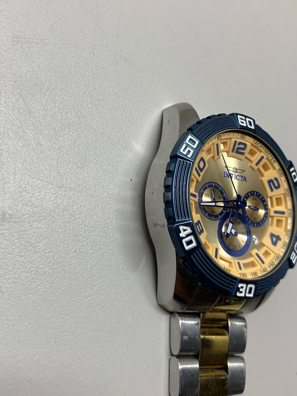 Invicta Pro Diver Tritnite Night Glow Flame Fusion Blue Gold Untested AS IS