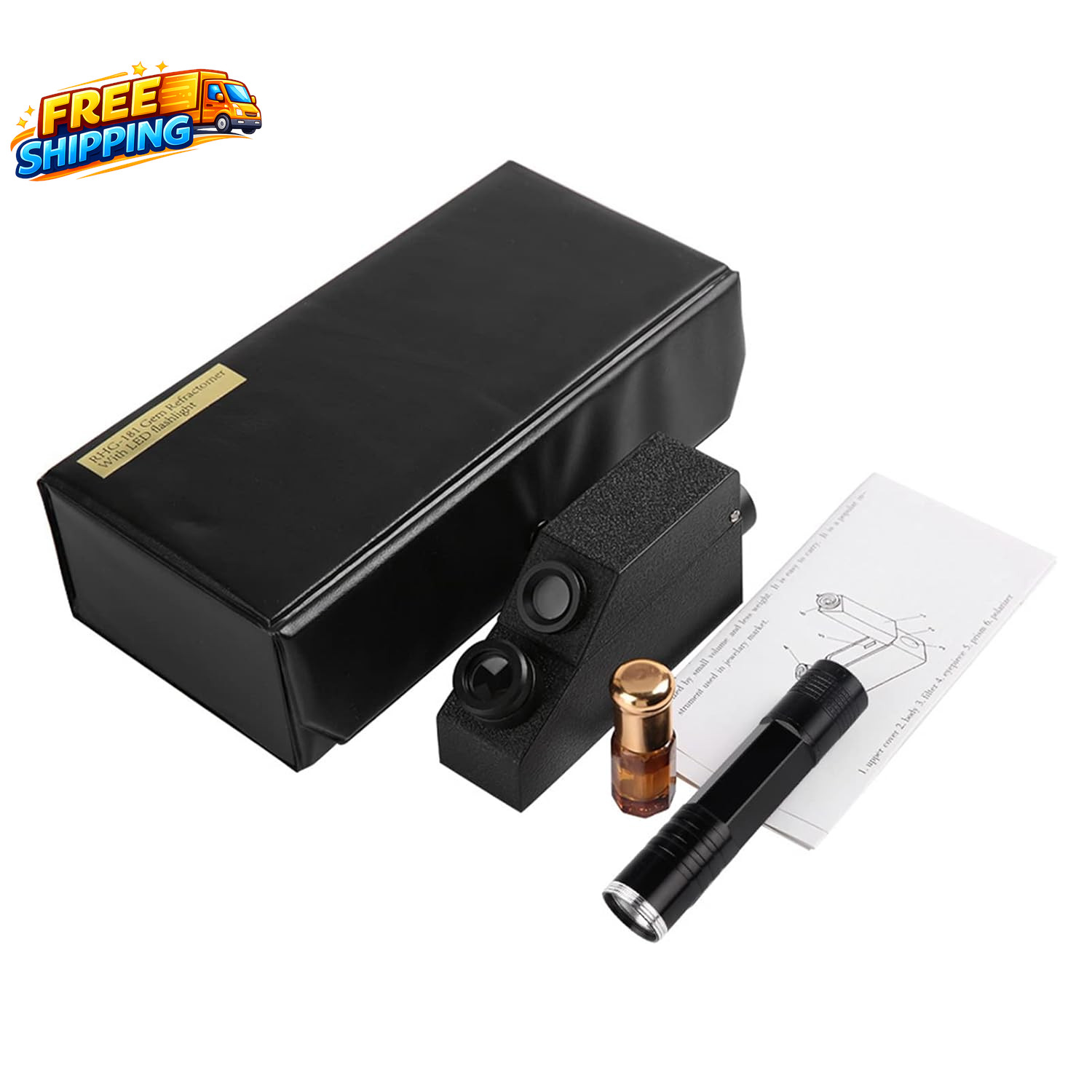 RHG181 Diamond Tester 1.30-1.81 Jewelry Refractometer Portable Gem Tester