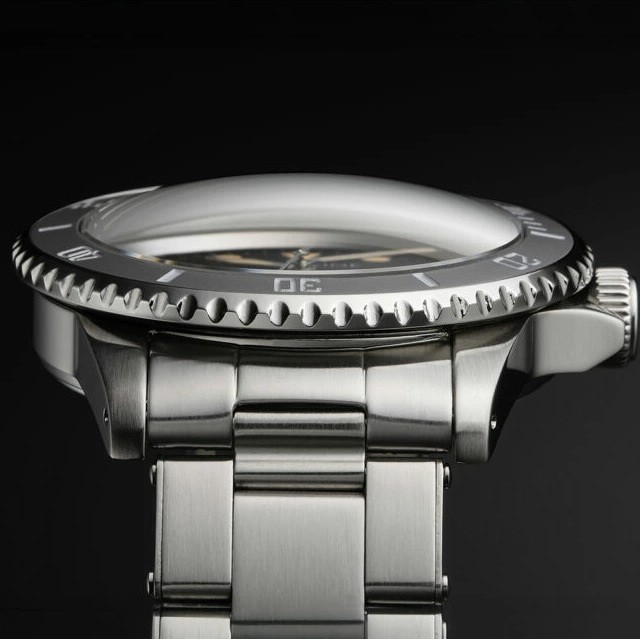 [B1Y] OUTLINE Black Diver 369 Type Automatic Men’s Watch Vintage [g8v]
