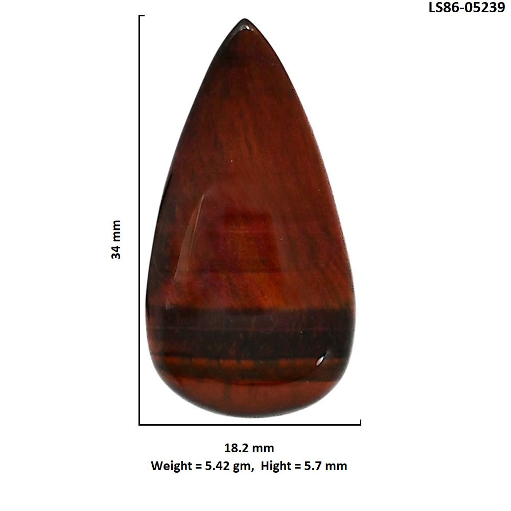 Natural Red Tiger Eye 18.2x34x5.7 mm Pear Shape Polished Gemstone LS86-05239