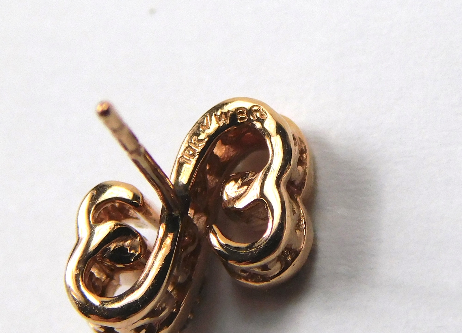 Beautiful 10K Rose Gold Diamond Designer’s Marked Stud Earrings Jewelry