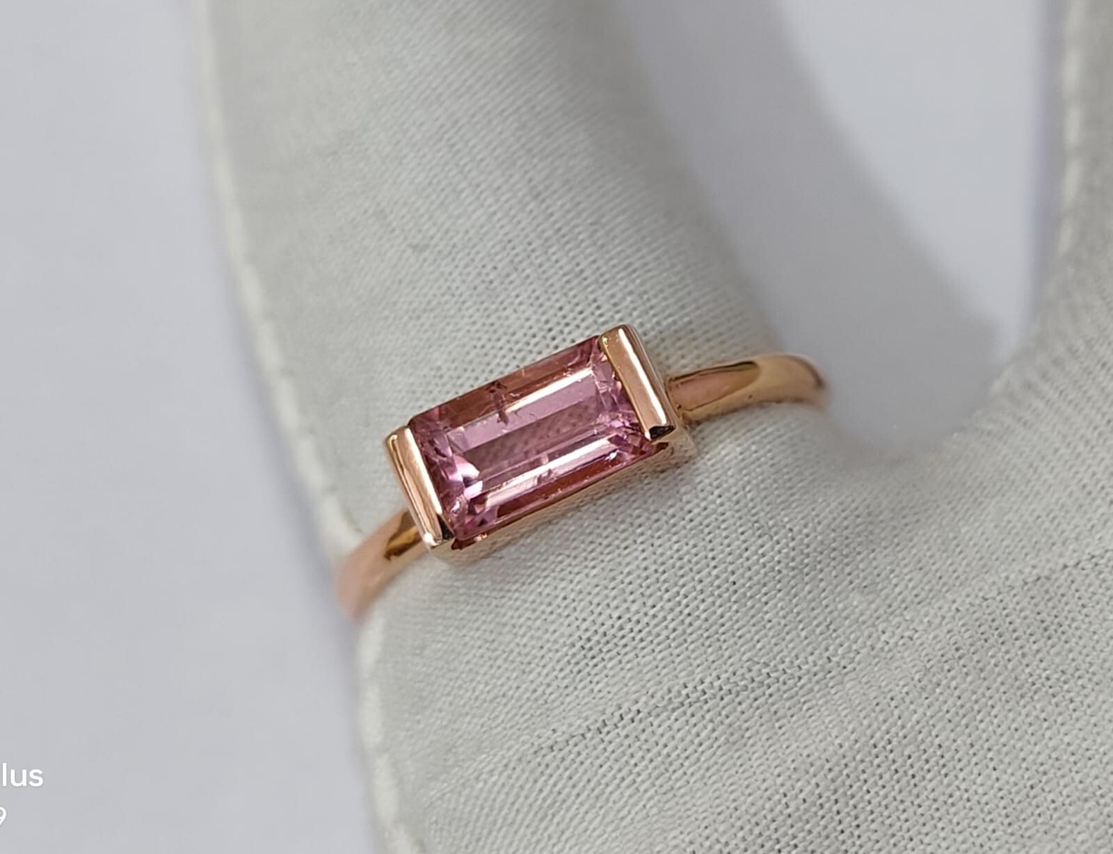 1.50 Carat Natural Pink Tourmaline Gemstone 18k Rose Gold Dainty Ring Women Gift