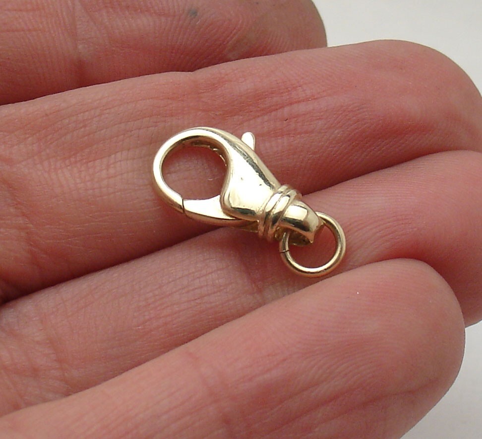 9mmX17mm Heavy Duty Large Lobster Claw Clasp w/ Jump Ring Real 10K Yellow Gold