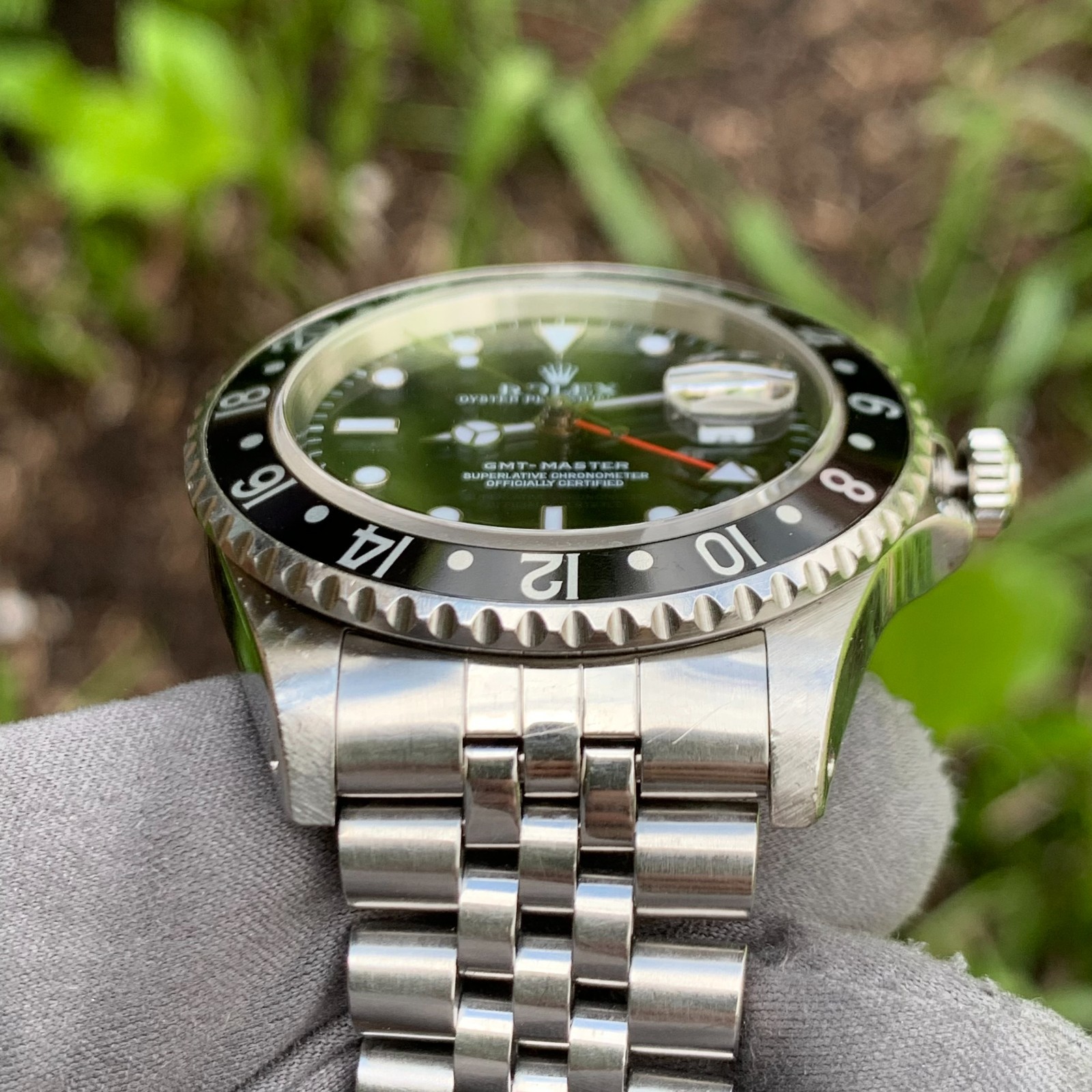 1998 Rolex GMT-Master Ref. 16700 on Jubilee Watch – Unpolished w/ Box & Papers