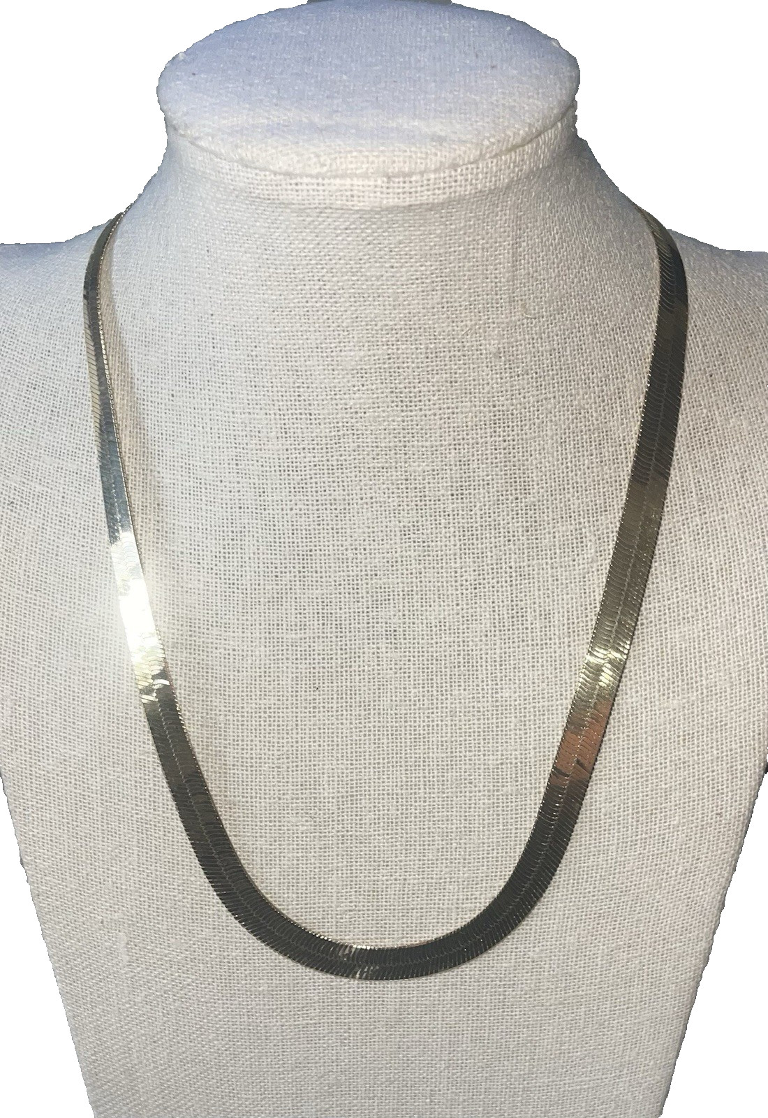 VTG 925 Milor Vermeil Herringbone Necklace 20″ Vermeil Sterling Silver 23.9Gr☚👀