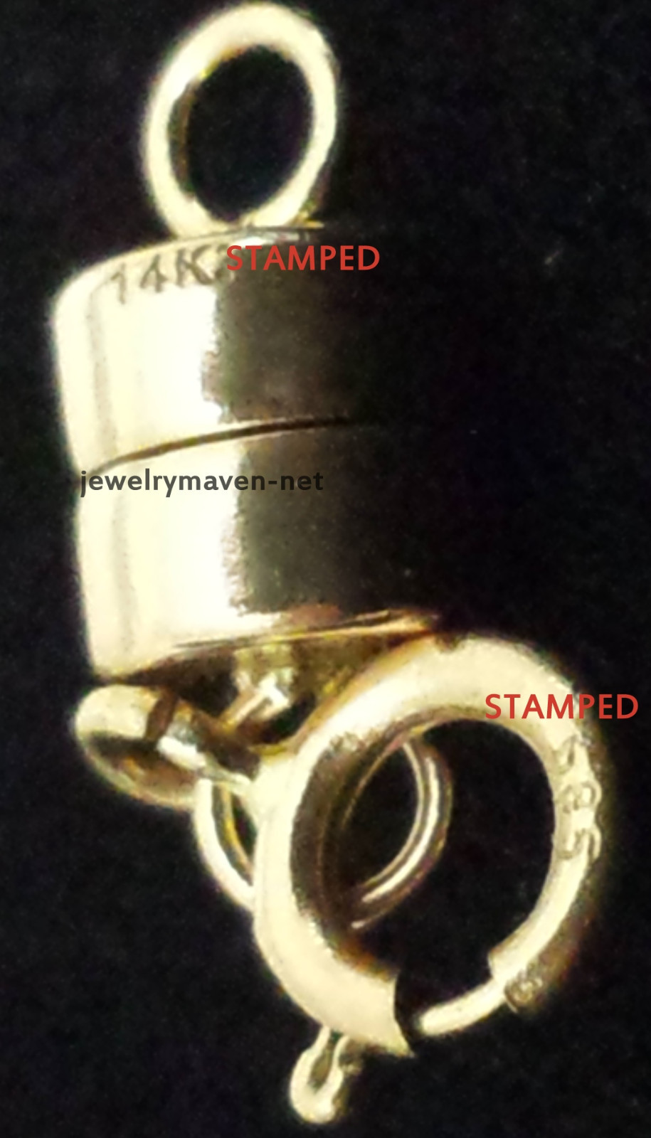 4.5mm 14k MAGNETIC CLASP Converter Yellow Gold Chain 1/2″ Extender Spring Ring