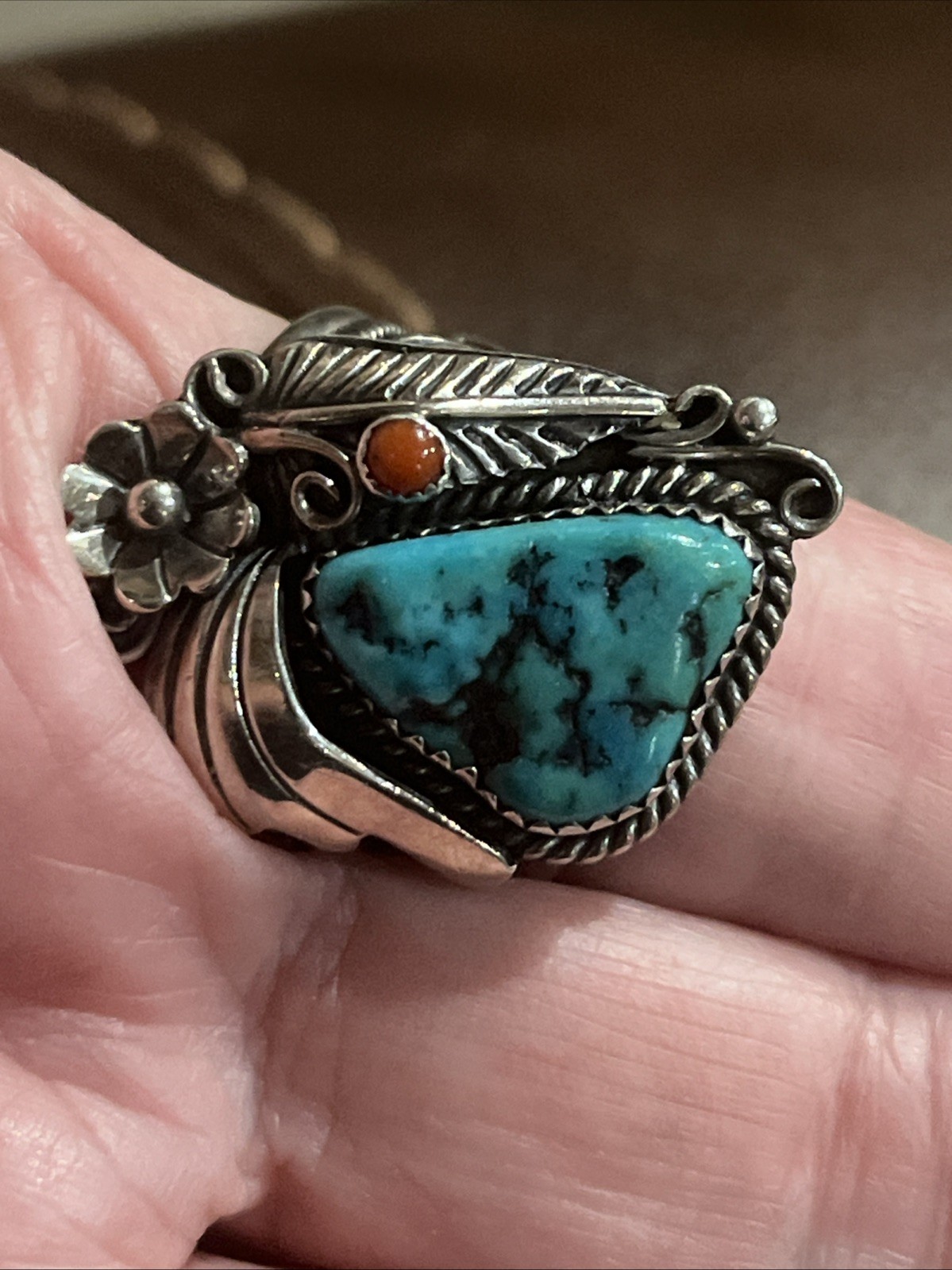 N A Huge Turquoise Ring Kee Begay Size 11 (19.5grams)