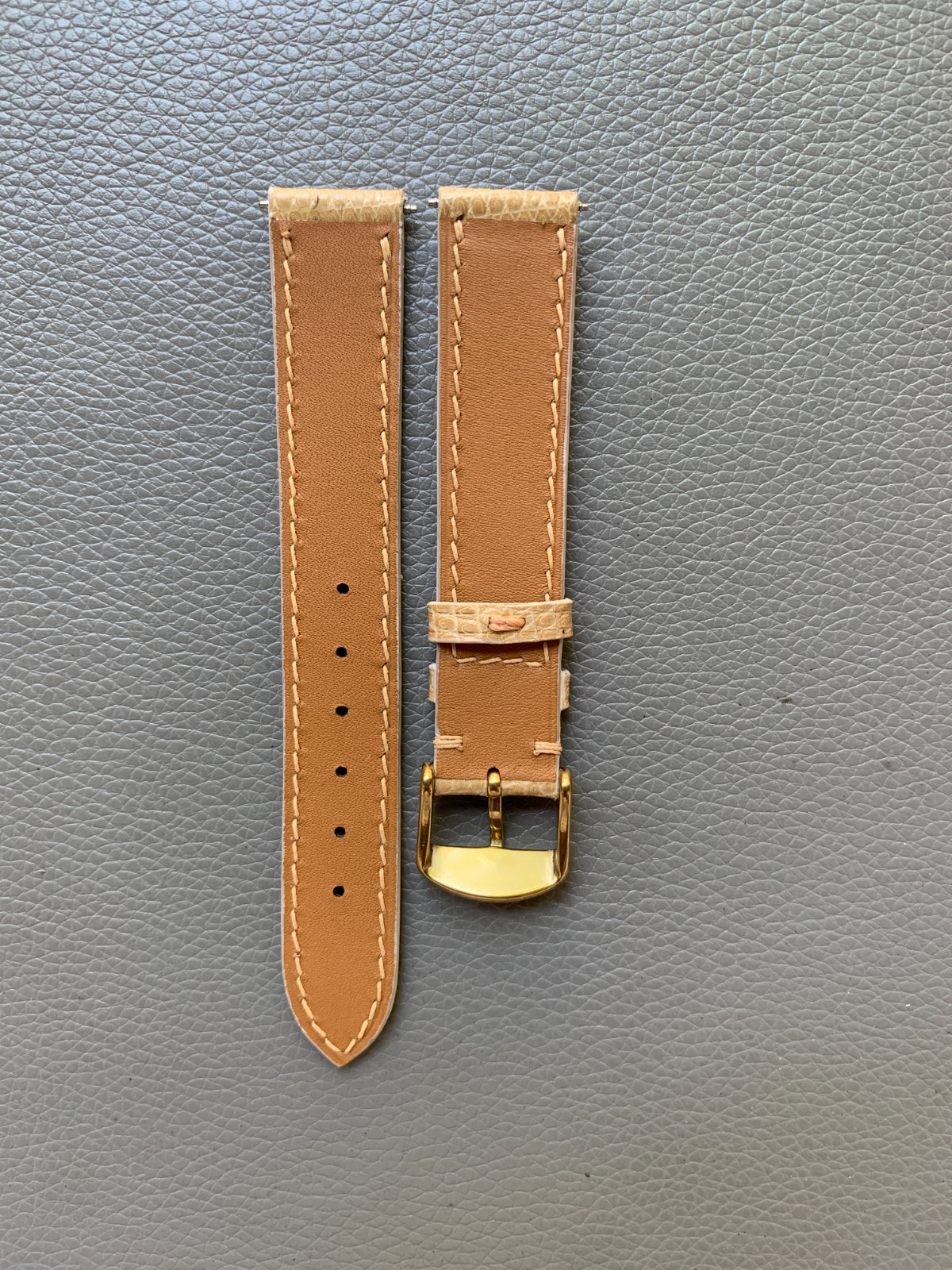 Beige Genuine Lizard Leather watch strap band Custom 10 16 17 18 19 20 21 2226mm