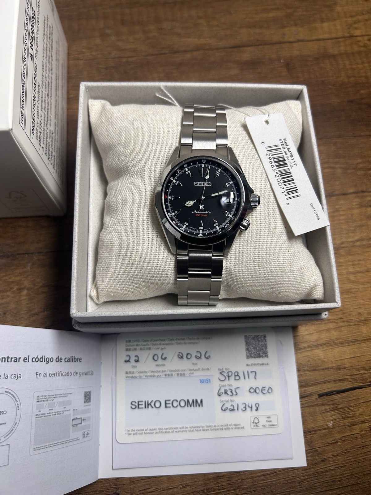 Seiko Alpinist Black Dial “Shark Tooth” SPB117 [New w/ Box and Papers]