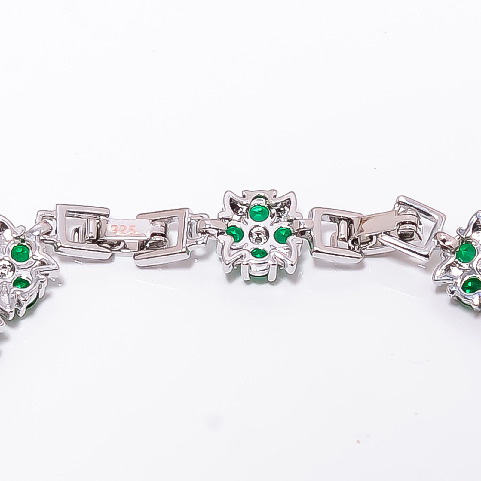 Chrome Diopside, CZ 925 Sterling Silver Adjustable Bracelet 7-8″ B13506