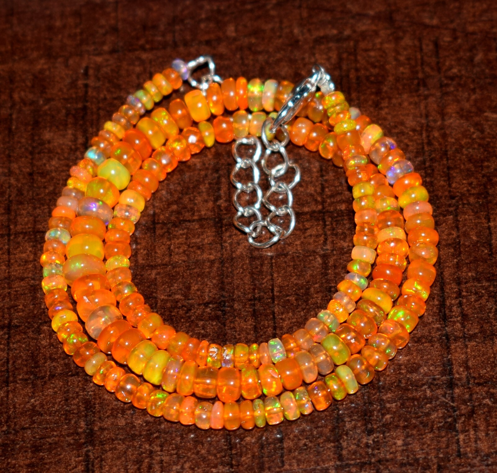 16″Natural ethiopian Opal Welo Fire Opal Gemstone Beads Necklace Black Friday