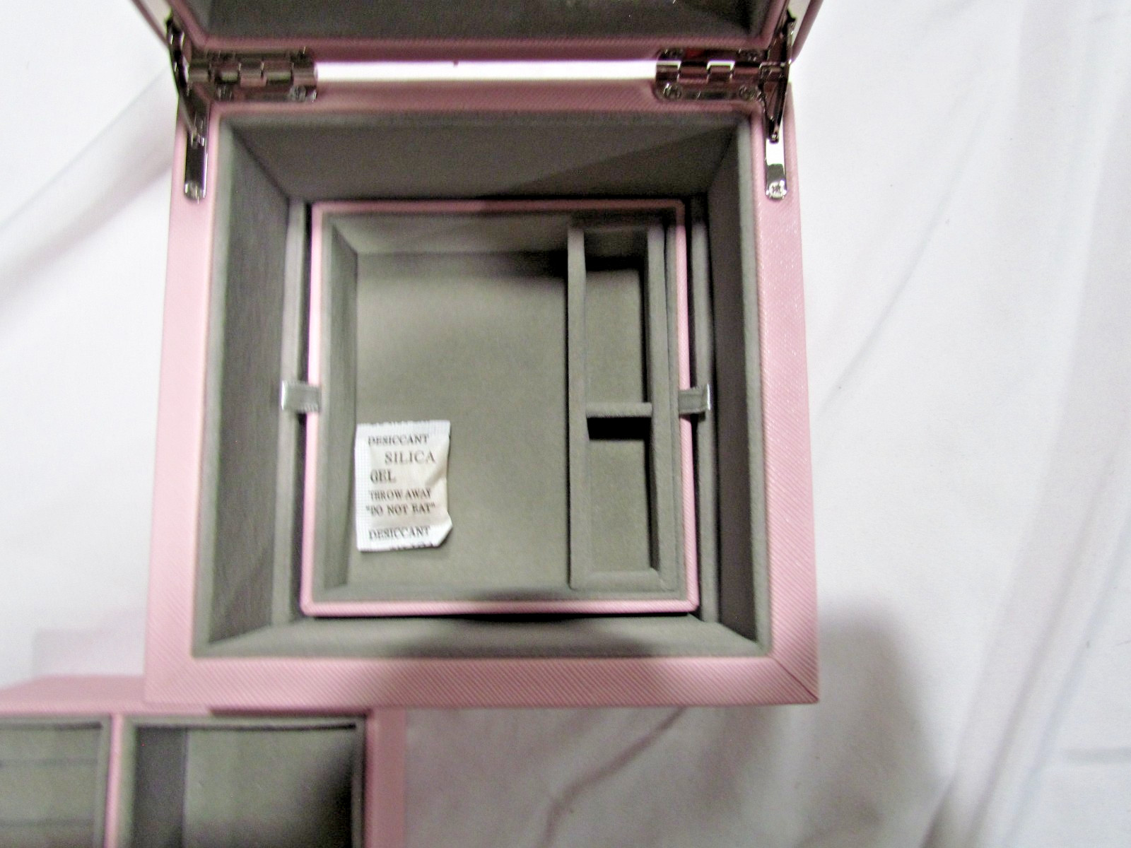 Pandora Pink Jewelry Organizer Box Storage Case W/Mirror & Removable Trays New
