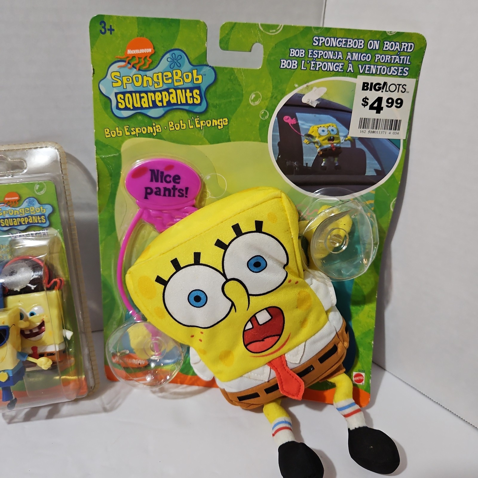 Vintage Spongebob Watch And SpongeBob On Board Suction Cup Plush New