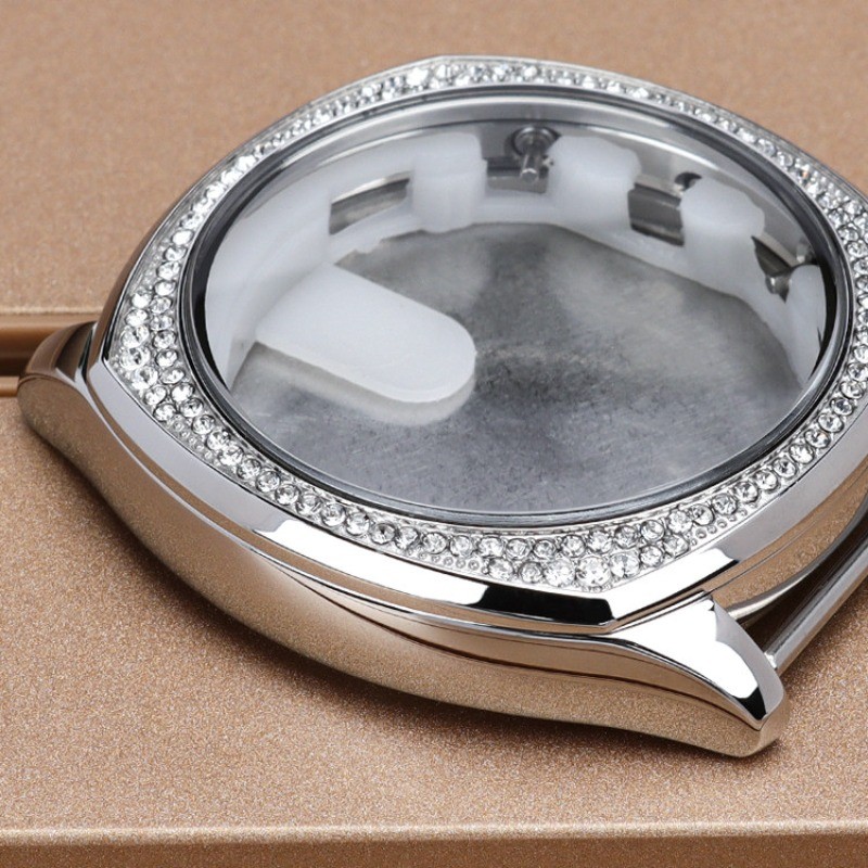 39MM Stainless Steel Watch Case Diamond Studded Fits JS25 VD78 Movement 10ATM