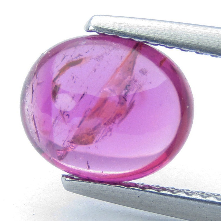 3.17Cts Amazing Natural Rubellite Tourmaline 9.7×8.1x5mm Oval Cabochon Gemstone