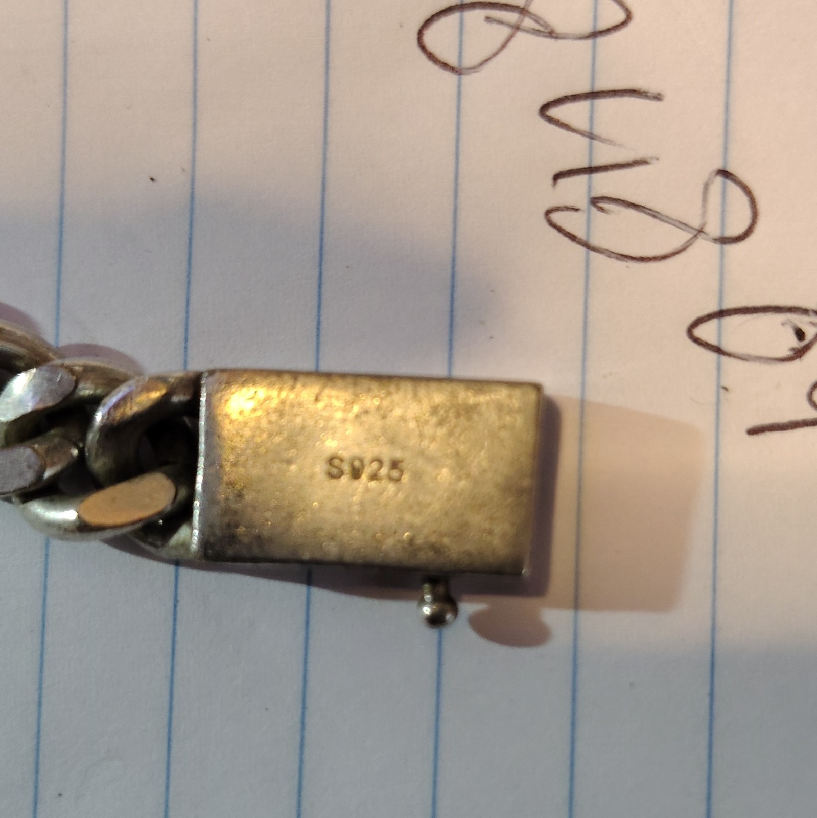 Saint Laurent Paris Silver Tone Curb Link Chain Bracelet, Box Closure, Signed