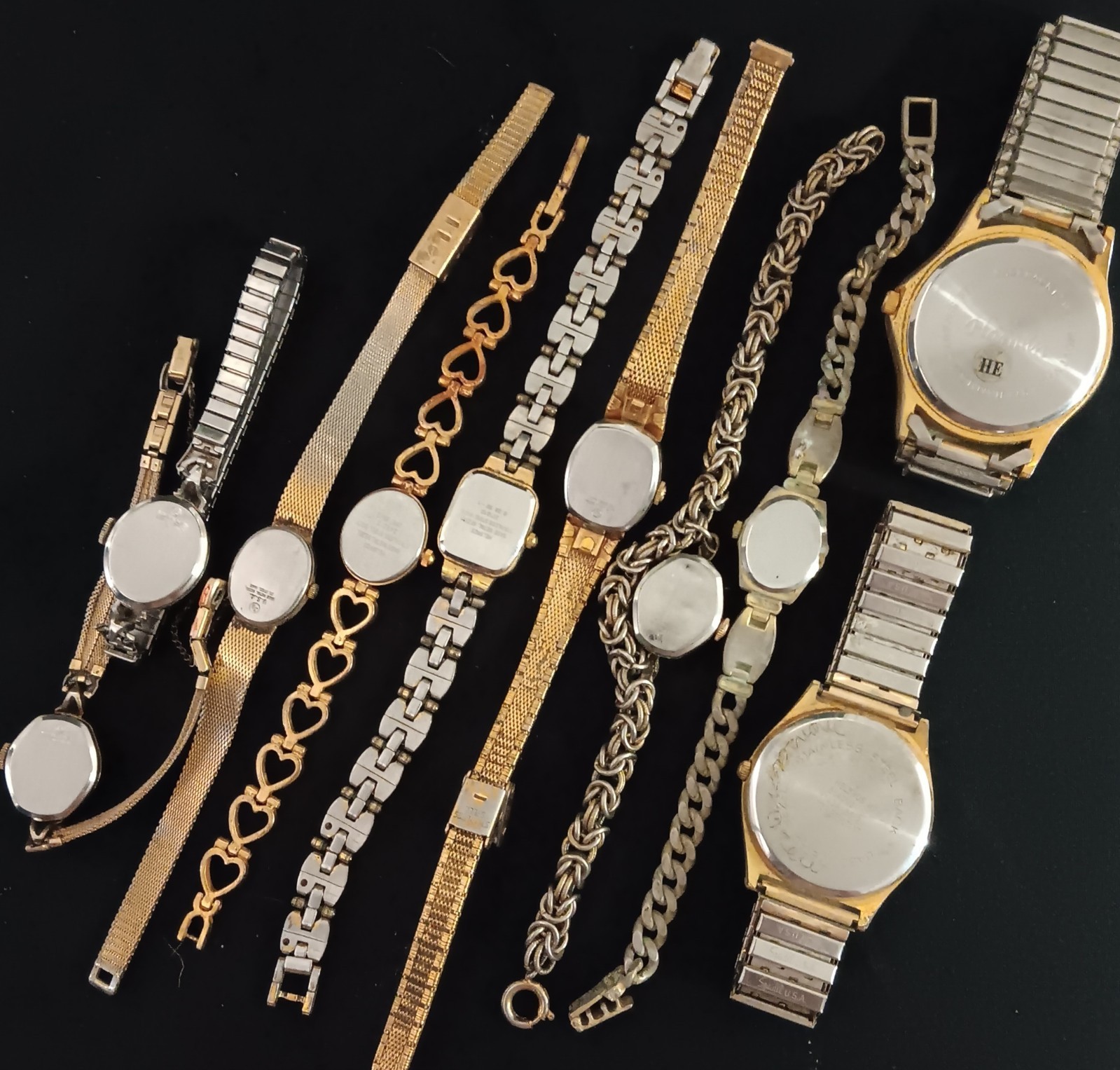 H watch lot 10 watches Hamlin Homer Helbros gold silver tone parts or repair