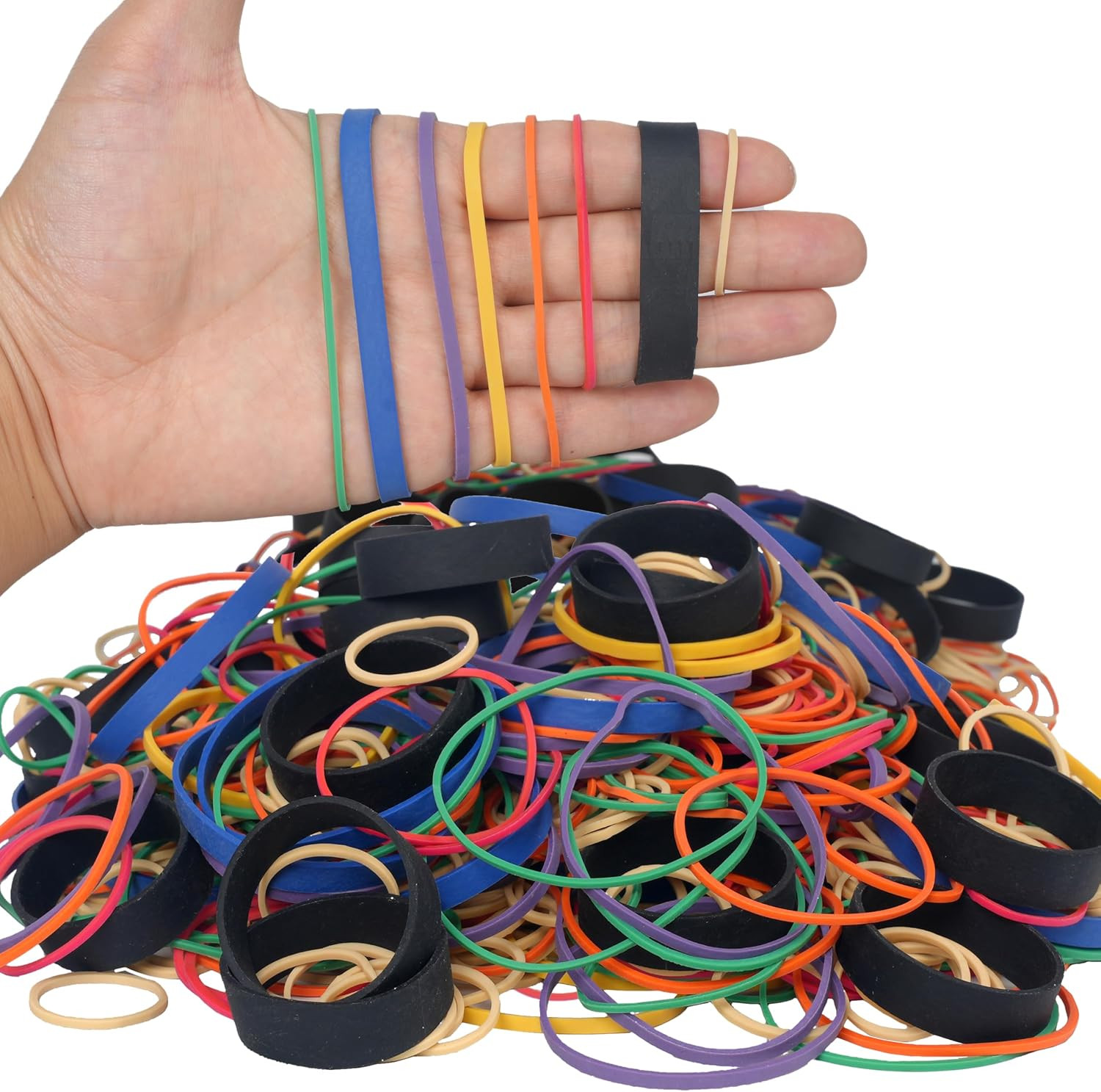 Rubber Bands Assorted Sizes Elastic Rubber Bands Office Supplies 0.5Lbs | Heavy