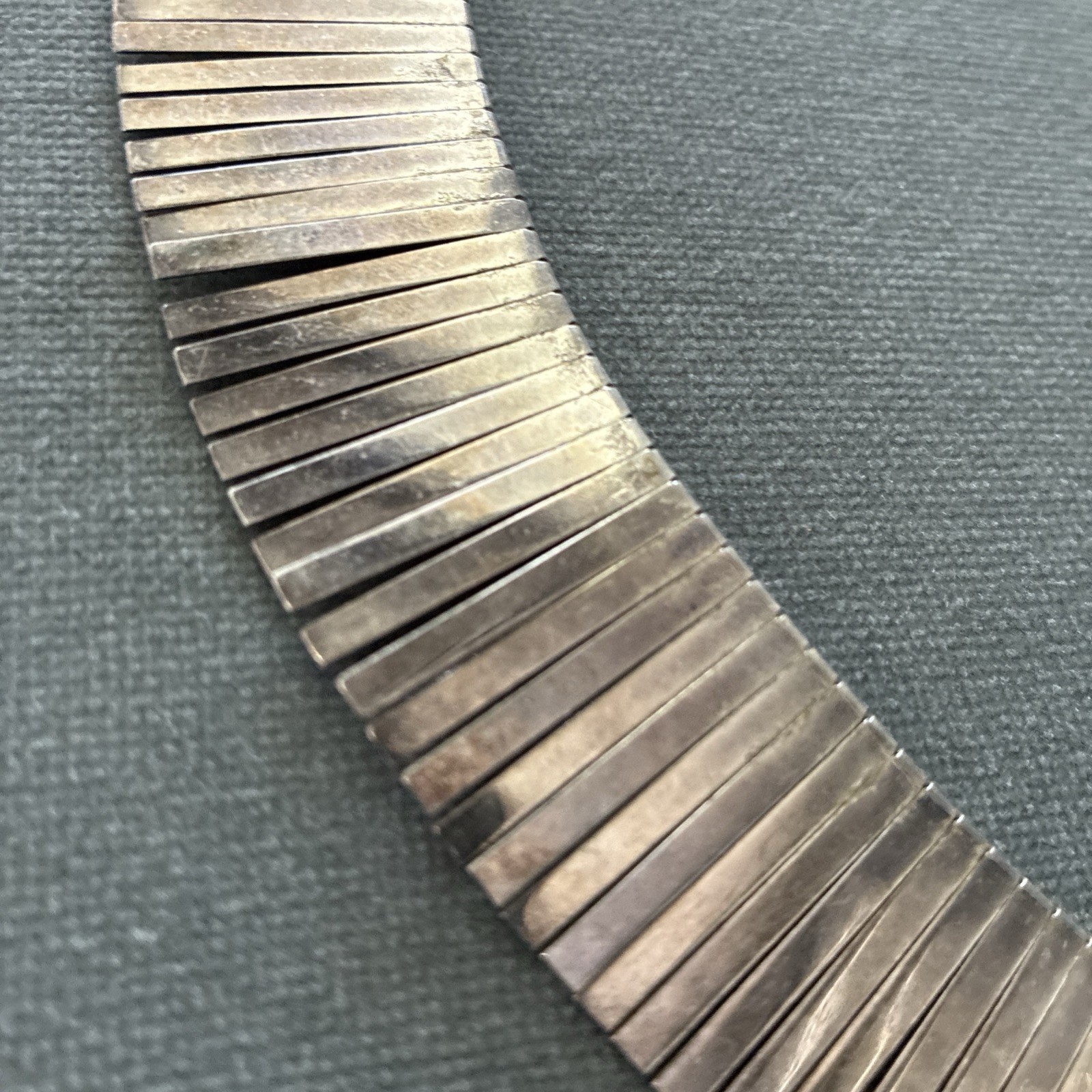 VINTAGE 925 STERLING SILVER CLEOPATRA FRINGE COLLAR NECKLACE ITALY 16” 40g