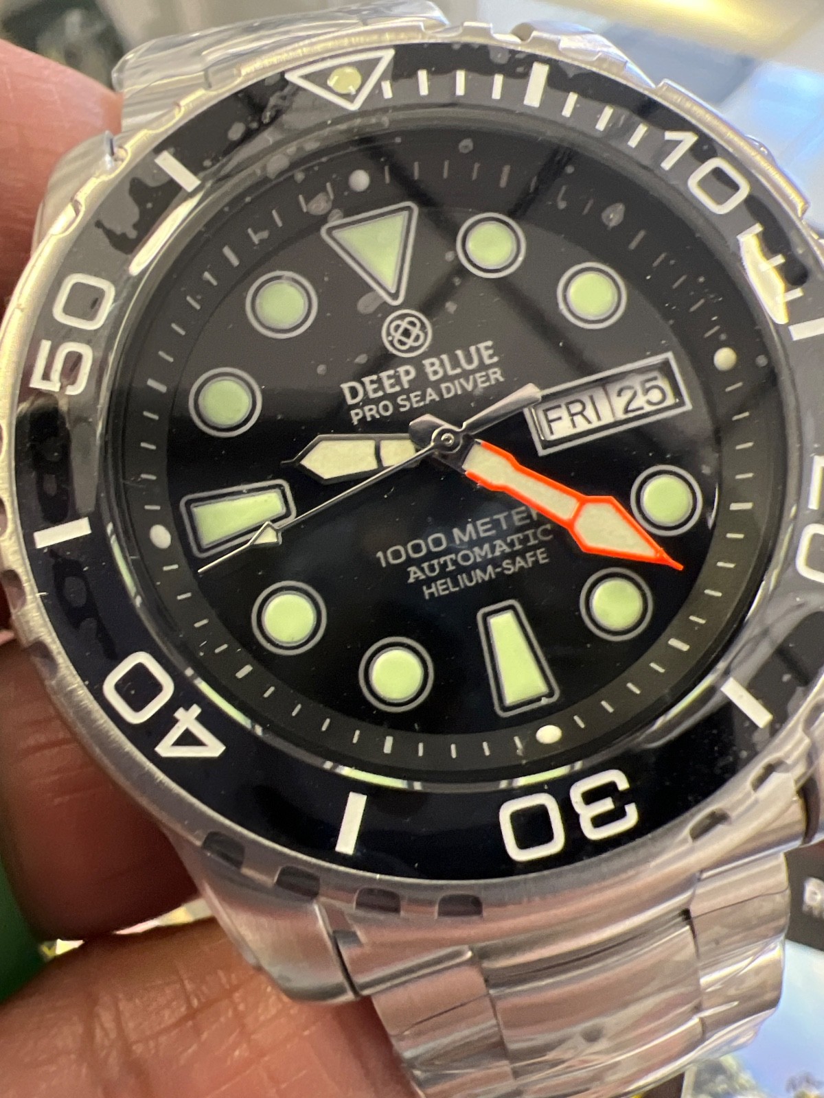 DEEP BLUE WATCHES🥶1000 AUTO SS DIVER BLACK/BEZEL BLACK DIAL🔥