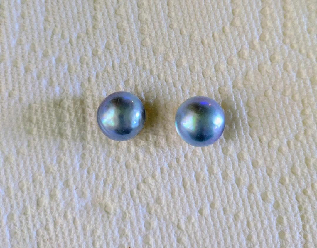 BLUE MABE – 15.9 MM-PERFECTLY MATCHED PAIR OF PEARLS- Very High Luster-Unset
