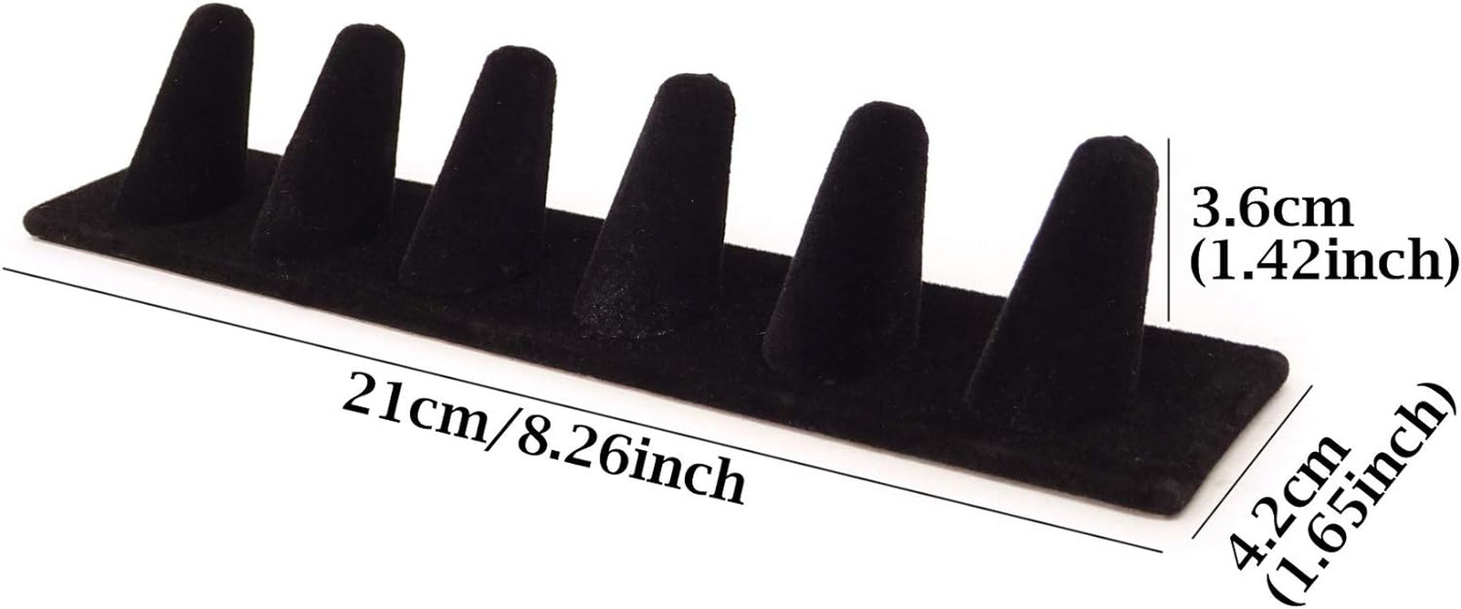 Honbay Black Velvet 6 Finger Ring Display Stand Organizer Stand