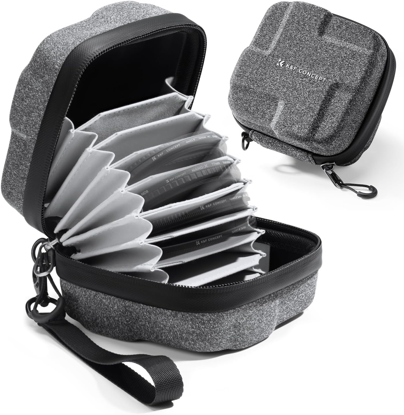 10 in 1 Camera Lens Filter Case Hard Shell Pouch Wallet up to 82mm Waterproof